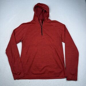 Lululemon Hoodie Mens Medium Red Metal Vent Tech Quarter Zip Pullover Athletic